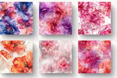 Luxury Carnation Alcohol Ink Flowers Digital Paper Backgroun Product Image 2