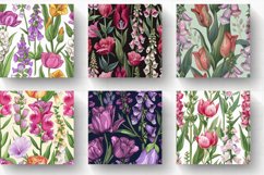 Tulip and Foxglove Digital Paper Backgrounds Product Image 2