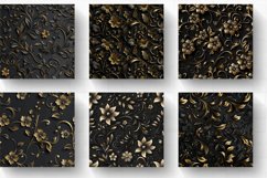 Luxury Black Gold Floral Digital Paper Backgrounds Product Image 2