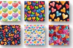 Colorful Love Hearts Digital Paper Backgrounds Product Image 2