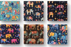 Festive Elephants Digital Paper Backgrounds Product Image 2