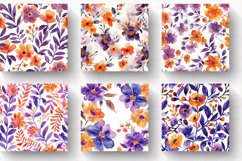 Purple Orange Watercolor Floral Pattern Product Image 2