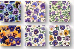 Pansies Floral Botanical Digital Paper Backgrounds Product Image 2