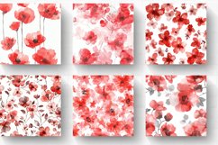 Watercolor Red Pastel Flowers Digital Paper Backgrounds Product Image 2