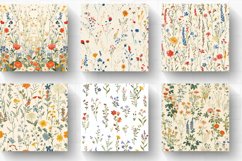 French Paper Cottage core Wildflowers Digital Paper Backgrou Product Image 2