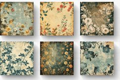 Vintage Grungy Floral Digital Paper Product Image 2