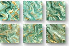 Abstract Mint Gold Liquid Flow Digital Paper Backgrounds Product Image 2