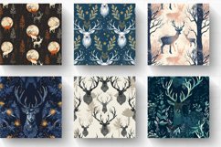 Enchanted Woodland Stag Digital Paper Backgrounds Product Image 2