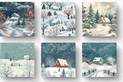 Snowy Winter Cottage core Digital Paper Product Image 2