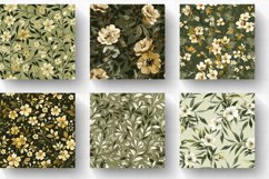 Olive Floral Print Fabric Digital Paper Backgrounds Product Image 2