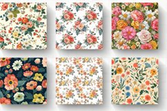 Cottage core Bouquet Flowers Digital Paper Backgrounds Product Image 2