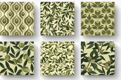 Olive Retro Digital Paper Backgrounds Product Image 2