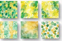Watercolor Emerald Yellow Pastel Digital Paper Backgrounds Product Image 2