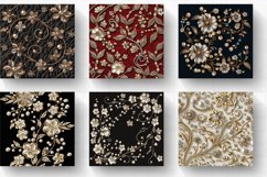 Luxury Embroidered Pearls Floral Digital Paper Backgrounds Product Image 2