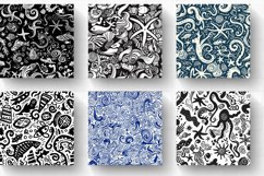 Abstract Glyph Doodles Sea Digital Paper Backgrounds Product Image 2