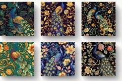Floral Peacock Digital Paper Backgrounds Product Image 2