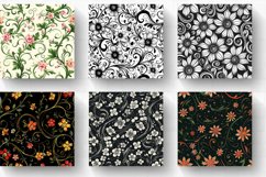 Swirling Flowers Digital Paper Backgrounds Product Image 2