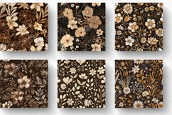 Brown Boho Floral Digital Paper Backgrounds Product Image 2