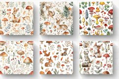 Watercolor Enchanted Woodland Digital Paper Backgrounds Product Image 2