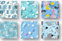 Abstract Baby Blue Memphis Digital Paper Backgrounds Product Image 2