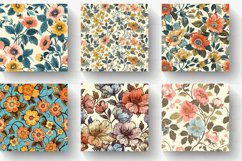 Retro Florals Digital Paper Backgrounds Product Image 2