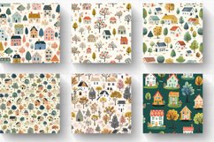 Cottage core Garden Houses Paper Pattern Digital Backgrounds Product Image 2