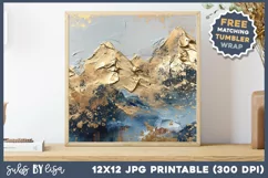 Mountains Wall Art Print JPG & 20 oz Tumbler Wrap PNG Product Image 1