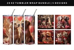 Valentine Dog 20oz Tumbler Wrap | Sublimation PNG Design Product Image 1