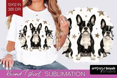 Cute Dogs Round Tshirt Background - Puppy PNG Sublimation Product Image 1