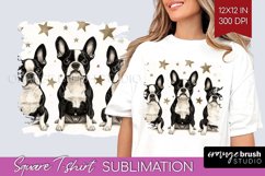 Cute Dogs Square Tshirt Background - Puppy PNG Sublimation Product Image 1