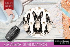 Cute Dogs Car Coaster - Puppy Coaster PNG Sublimation Product Image 1