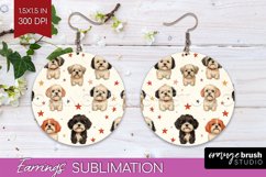 Cute Dogs Round Earrings - Puppy PNG Sublimation Product Image 1