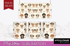 Cute Dogs Mug Wrap - Puppy Mug PNG Sublimation Product Image 1