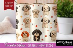 Cute Dogs Tumbler Wrap - Puppy Tumbler PNG Sublimation Product Image 1