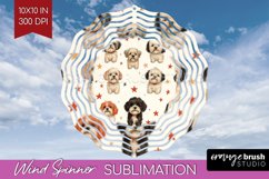 Cute Dogs Wind Spinner Sublimation PNG - Puppy Round Product Image 1