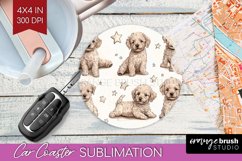 Cute Dogs Car Coaster - Puppy Coaster PNG Sublimation Product Image 1