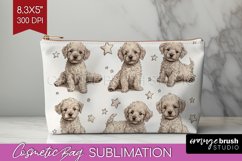 Cute Dogs Cosmetic Bag - Puppy Makeup Bag PNG Sublimation Product Image 1
