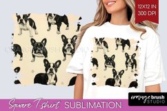 Cute Dogs Square Tshirt Background - Puppy PNG Sublimation Product Image 1