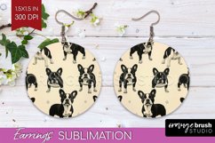 Cute Dogs Round Earrings - Puppy PNG Sublimation Product Image 1