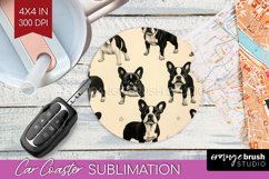 Cute Dogs Car Coaster - Puppy Coaster PNG Sublimation Product Image 1