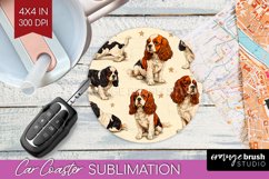 Cute Dogs Car Coaster - Puppy Coaster PNG Sublimation Product Image 1