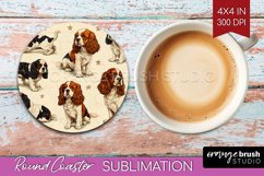 Cute Dogs Round Coaster - Puppy Coaster PNG Sublimation Product Image 1