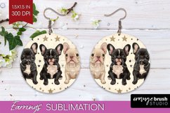 Cute Dogs Round Earrings - Puppy PNG Sublimation Product Image 1