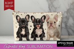 Cute Dogs Cosmetic Bag - Puppy Makeup Bag PNG Sublimation Product Image 1