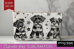 Cute Dogs Cosmetic Bag - Puppy Makeup Bag PNG Sublimation Product Image 1