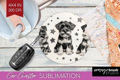 Cute Dogs Car Coaster - Puppy Coaster PNG Sublimation Product Image 1