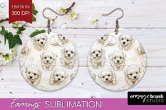 Cute Dogs Round Earrings - Puppy PNG Sublimation Product Image 1