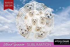 Cute Dogs Wind Spinner Sublimation PNG - Puppy Round Product Image 1