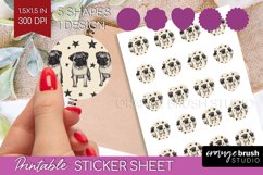 Cute Dogs Round Sticker - Puppy Printable Sticker Sheet Product Image 1