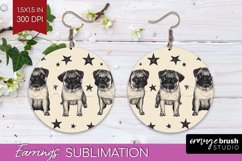 Cute Dogs Round Earrings - Puppy PNG Sublimation Product Image 1
